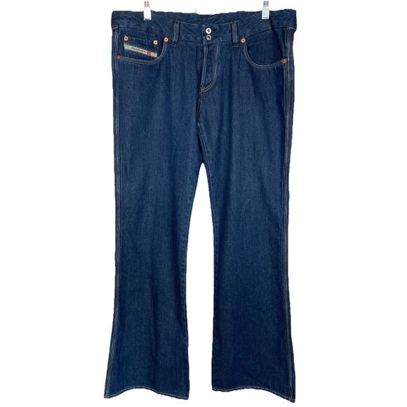 Diesel Jeans Mens 36X33 Blue Bootcut Button Fly Y2K Lightweight Made in Italy - Picture 1 of 11